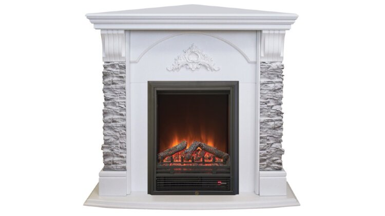 Камин электрический RealFlame Athena Corner GR WT с очагом Eugene