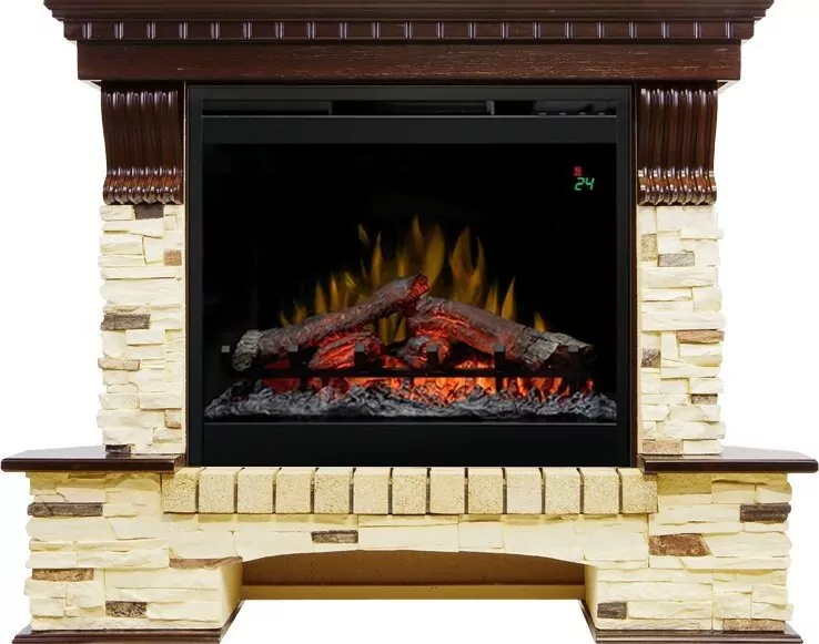 Электрокамин Dimplex Pierre Luxe угловой - Темный дуб / Сланец с очагом Symphony 26'' DF2624-L
