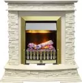 Электрокамин Dimplex Luzern - Слоновая кость с очагом Danville Antique Brass FB2 1