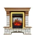Электрокамин Royal Flame Pierre Luxe - Дуб / Белый с очагом Majestic FX M Brass 1
