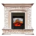 Электрокамин Royal Flame Preston - Белый/Слоновая кость с патиной с очагом Majestic FX M Black 1