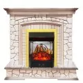 Электрокамин Royal Flame Preston - Белый/Слоновая кость с патиной с очагом Majestic FX M Brass 1