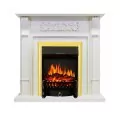 Электрокамин Royal Flame Venice - Фактурный белый с очагом Fobos FX Brass 1