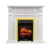 Каминокомплект Royal Flame Venice - Фактурный белый с очагом Fobos FX Brass