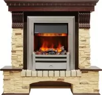 Каминокомплект Dimplex Pierre Luxe угловой - Темный дуб / Сланец с очагом Chesford