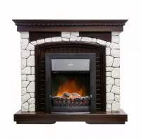 Портал Dimplex Glasgow под классические очаги (камень белый, темный дуб)