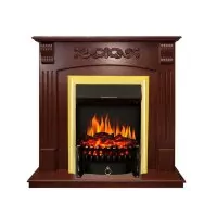 Каминокомплект Royal Flame Sorrento угловой - Орех с очагом Fobos FX Brass