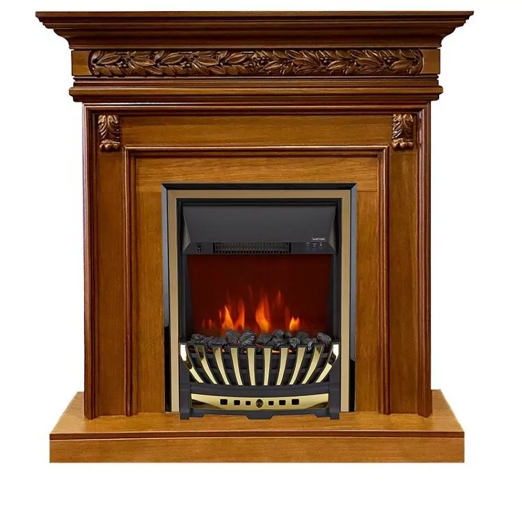 Электрокамин Royal Flame Valletta - Орех с очагом Aspen Gold