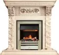 Электрокамин Dimplex Luxemburg (каменный) - Сланец/Cлоновая кость с патиной с очагом Cavendish 1