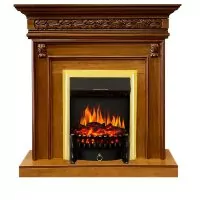 Каминокомплект Royal Flame Valletta - Орех с очагом Fobos FX Brass