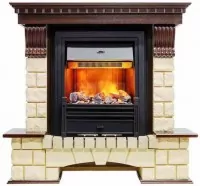 Портал Royal Flame Pierre Luxe под классический очаг шампань/темный дуб