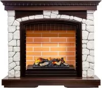 Каминокомплект Dimplex Glasgow - Темный дуб/Белый h=1080 мм с очагом Cassette 400 LNH-INT дрова