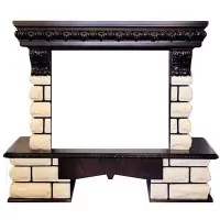 Портал Royal Flame Pierre Luxe LORD - Темный дуб / Белый