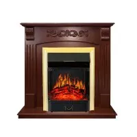 Каминокомплект Royal Flame Sorrento угловой - Орех с очагом Majestic FX Brass