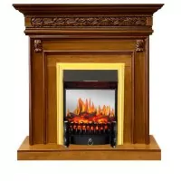 Каминокомплект Royal Flame Valletta - Орех с очагом Fobos FX M Brass