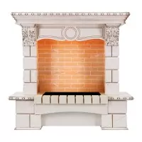 Портал Royal Flame Pierre Luxe LORD - Слоновая кость / Белый