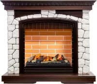 Каминокомплект Dimplex Glasgow - Темный дуб/Белый h=1080 мм с очагом Cassette 600 LNH-INT дрова