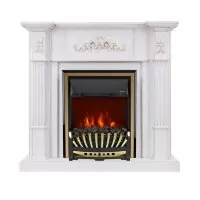 Каминокомплект Royal Flame Martin - Белый дуб, патина золото с очагом Aspen Gold