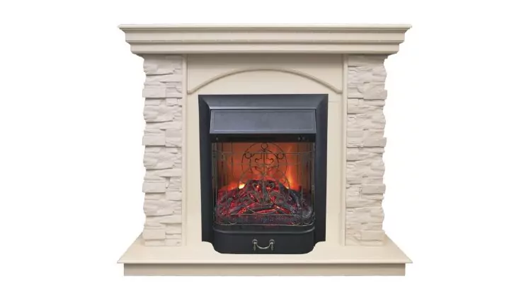 Камин электрический RealFlame Elford WT с очагом Majestic Lux BL S