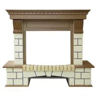 Портал Royal Flame Pierre Luxe Dioramic 25 FX камень белый/дуб