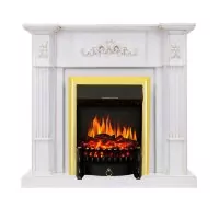 Каминокомплект Royal Flame Martin - Белый дуб, патина золото с очагом Fobos FX Brass