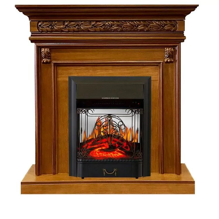 Электрокамин Royal Flame Valletta - Орех с очагом Majestic FX M Black