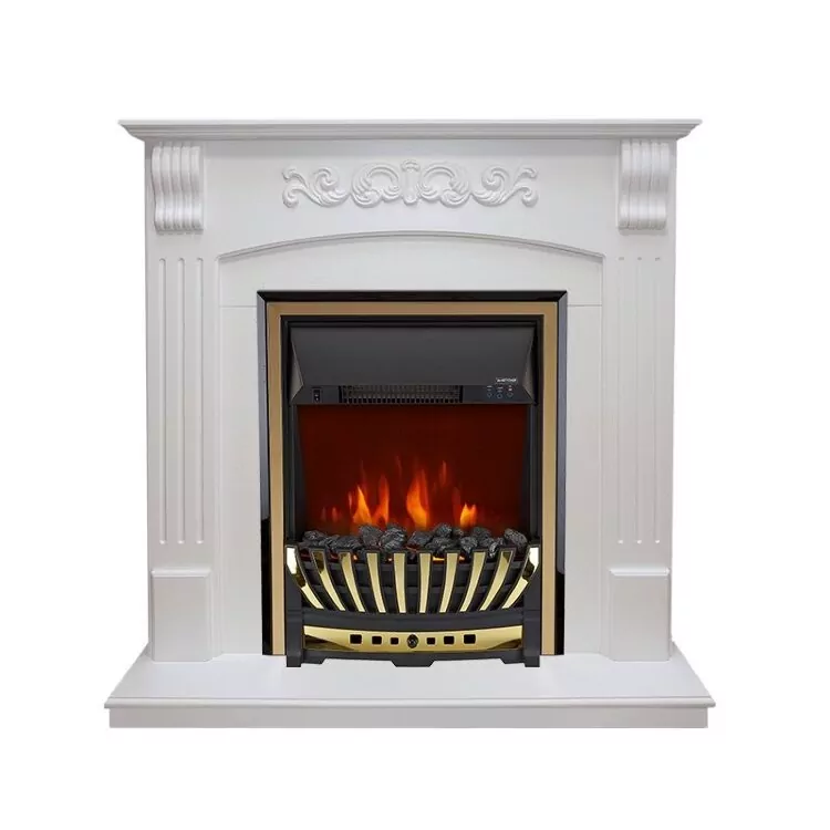 Электрокамин Royal Flame Sorrento угловой - Белый дуб с очагом Aspen Gold