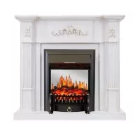 Каминокомплект Royal Flame Martin - Белый дуб, патина золото с очагом Fobos FX M Black