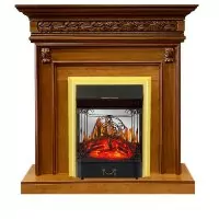 Каминокомплект Royal Flame Valletta - Орех с очагом Majestic FX M Brass