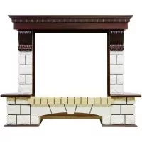 Портал Royal Flame Pierre Luxe Dioramic 28 FX камень белый/темный дуб