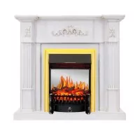 Каминокомплект Royal Flame Martin - Белый дуб, патина золото с очагом Fobos FX M Brass