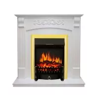 Каминокомплект Royal Flame Sorrento угловой - Белый дуб с очагом Fobos FX Brass