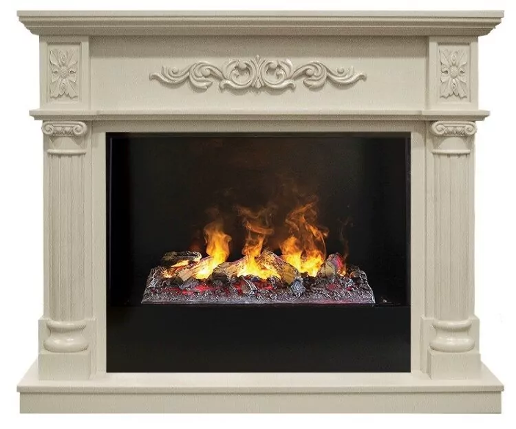 Камин электрический RealFlame Silvia 26 WT 3D Cassette 630 + Black вставка 1