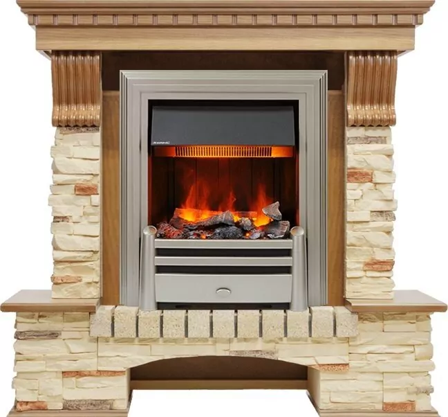 Электрокамин Dimplex Pierre Luxe - Дуб / Сланец с очагом Chesford