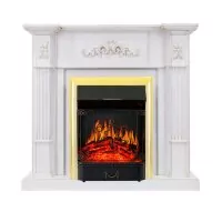 Каминокомплект Royal Flame Martin - Белый дуб, патина золото с очагом Majestic FX Brass