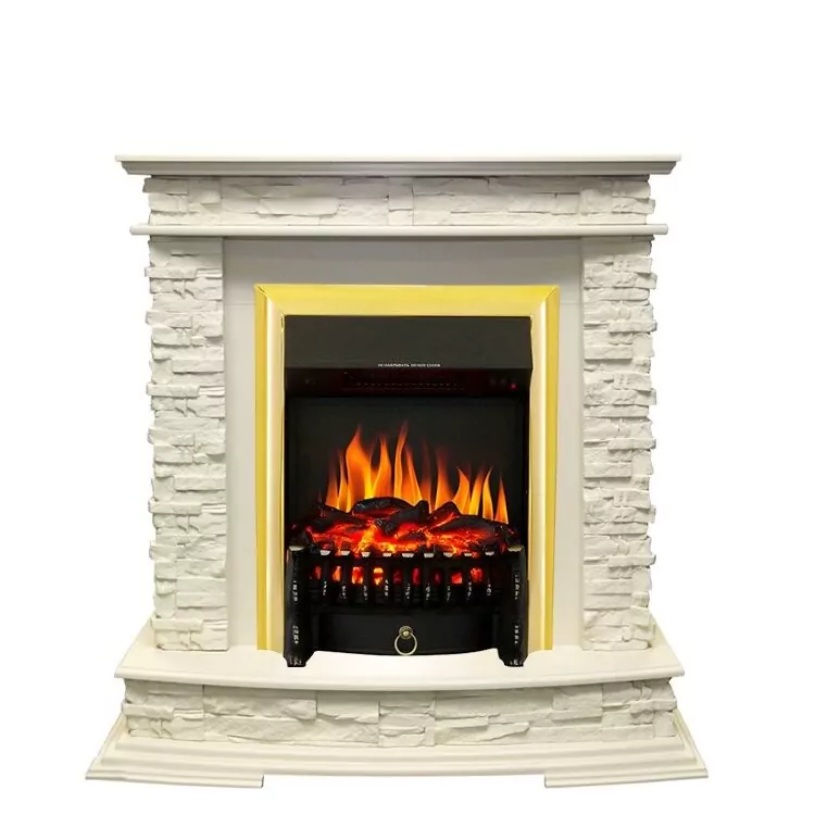 Электрокамин Royal Flame Luzern - Слоновая кость с очагом Fobos FX Brass