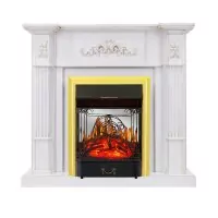 Каминокомплект Royal Flame Martin - Белый дуб, патина золото с очагом Majestic FX M Brass