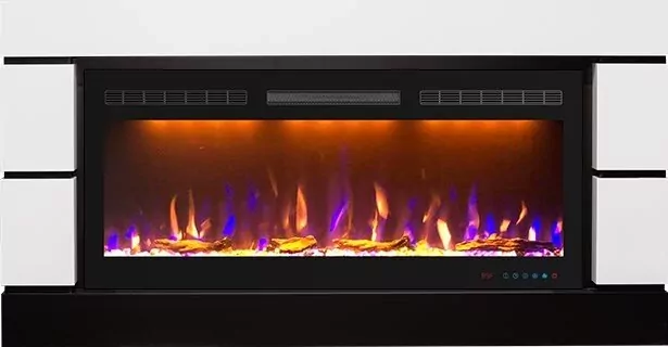 Электрокамин Royal Flame Modern - Белый с черным (Глубина 300 мм) с очагом Crystal 40 RF