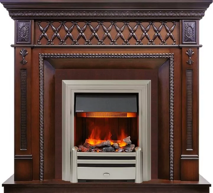 Электрокамин Dimplex Alexandria - Махагон коричневый антик с очагом Chesford