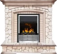 Каминокомплект Dimplex Preston - Белый/Слоновая кость с патиной с очагом Flagstaff