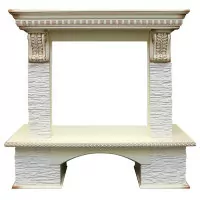 Портал Royal Flame Pierre Luxe Vision 23 FX сланец мелкий белый/слоновая кость с красной патиной