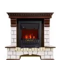 Электрокамин Royal Flame Pierre Luxe угловой - Темный дуб / Белый с очагом Aspen Black 1