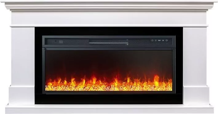Электрокамин Royal Flame California - Белый (Высота 850 мм) с очагом Vision 42 LED