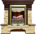 Электрокамин Dimplex Pierre Luxe - Темный дуб / Сланец с очагом Danville Antique Brass FB2 1