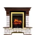 Электрокамин Royal Flame Pierre Luxe угловой - Темный дуб / Белый с очагом Fobos FX Brass 1