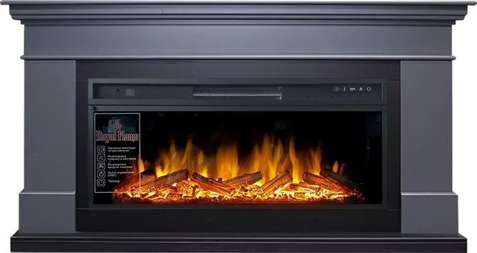 Электрокамин Royal Flame California Graphite - Серый графит 850 мм с очагом Vision 42 LOG LED
