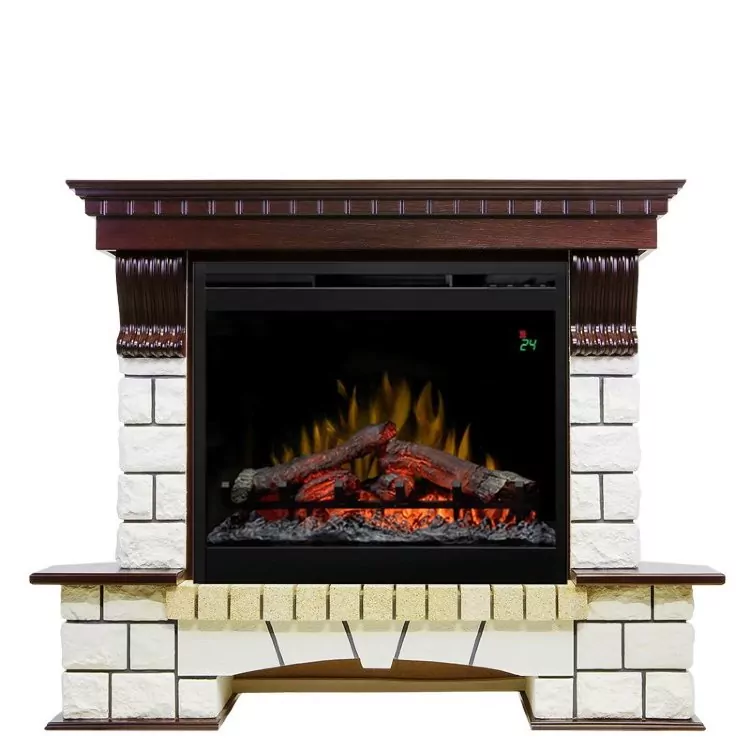 Dimplex Pierre Luxe под классический очаг камень белый/темный дуб