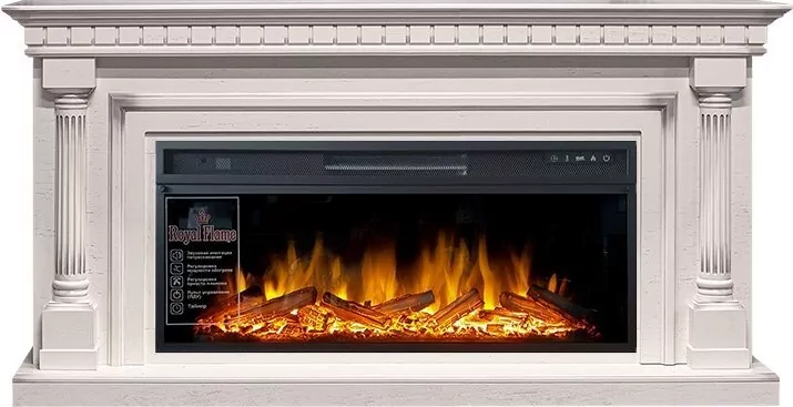 Электрокамин Royal Flame Dallas - Слоновая кость с патиной 1665 мм с очагом Vision 42 LOG LED
