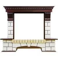 Портал Royal Flame Pierre Luxe Dioramic 33 FX камень белый/темный дуб