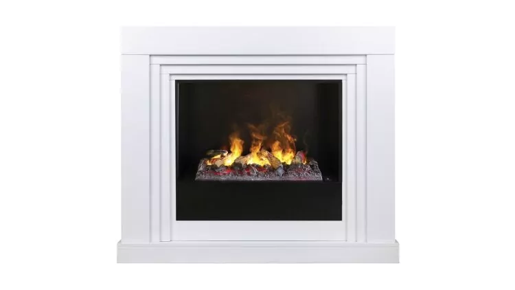 Камин электрический RealFlame Stanley 26 WT с очагом 3D Cassette 630 + Black вставка